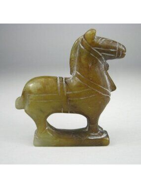 Horse Carved Stone Figurine Equine Asian Statue Sculpture Vintage Tang STYLE